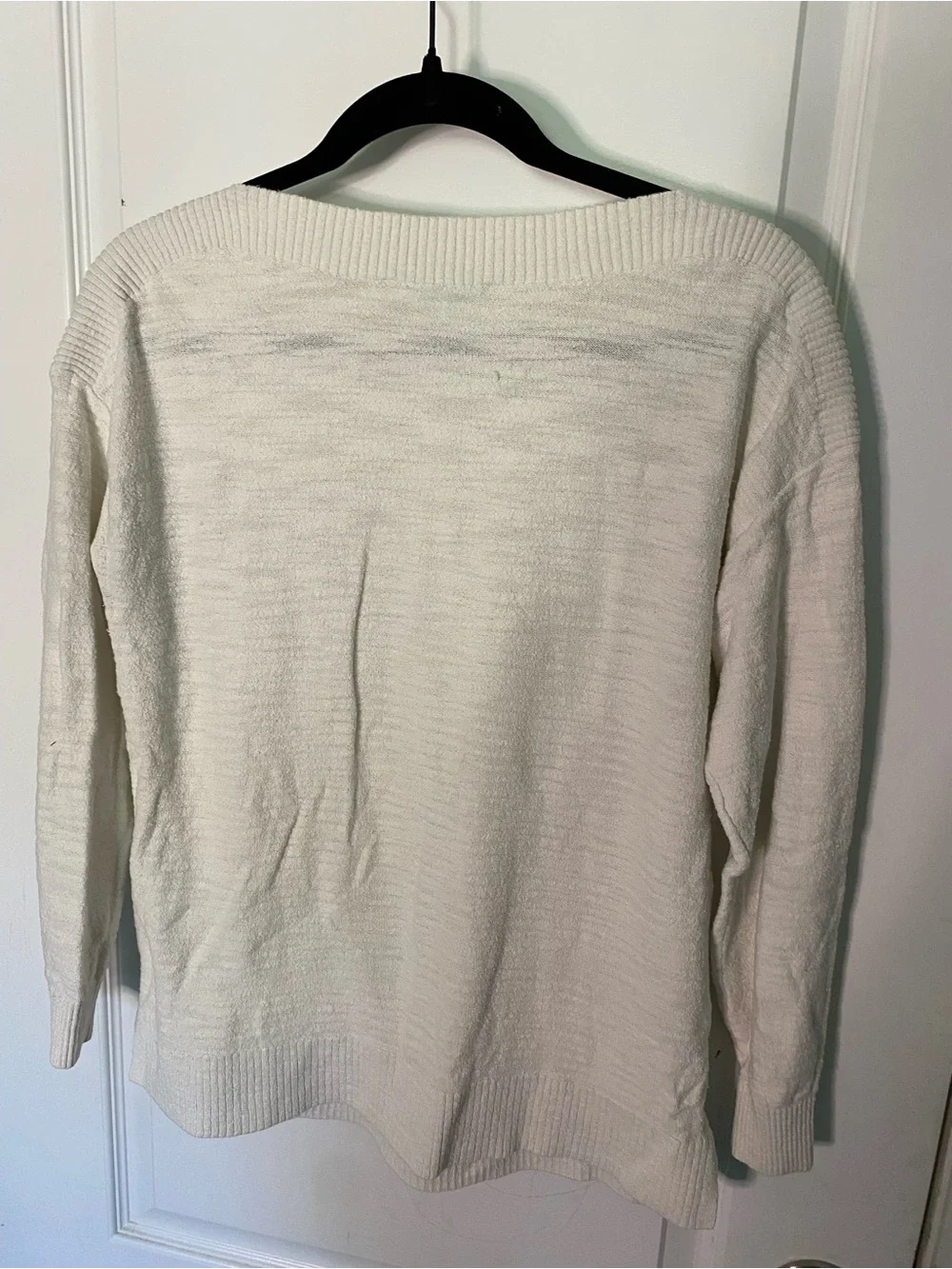 LOFT Women’s Cream Knit Sweater - Classic Lightweight Pullover Size Medium